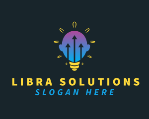 Lightbulb Head Arrow logo design