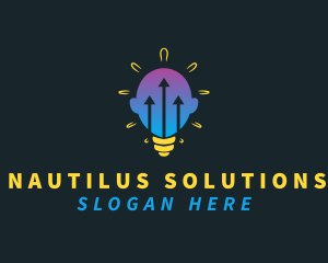 Lightbulb Head Arrow logo design