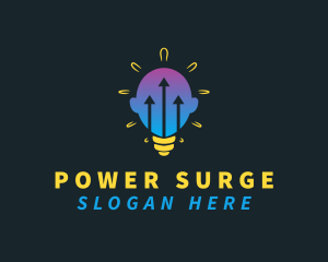 Surge - Lightbulb Head Arrow logo design