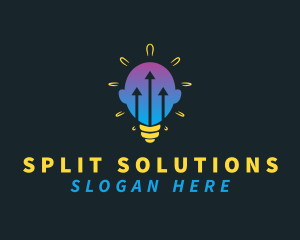 Lightbulb Head Arrow logo design