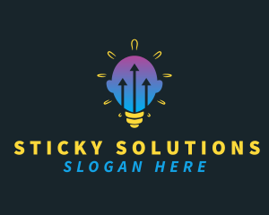 Lightbulb Head Arrow logo design