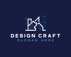 Blueprint - Architecture Blueprint Draftsman logo design