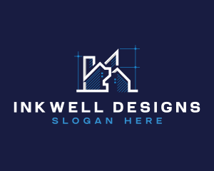 Architecture Blueprint Draftsman logo design