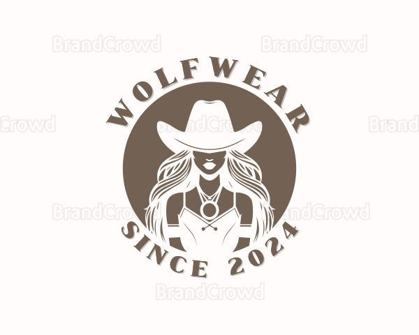 Woman Western Cowgirl Logo