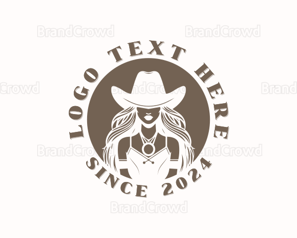 Woman Western Cowgirl Logo