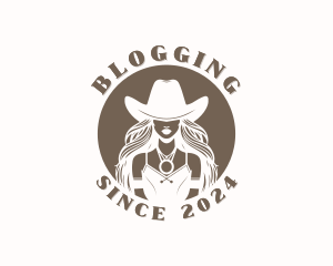Female - Woman Western Cowgirl logo design