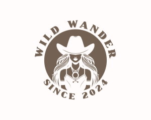 Woman Western Cowgirl logo design