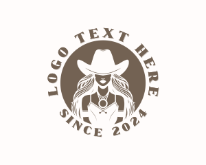 Woman Western Cowgirl Logo