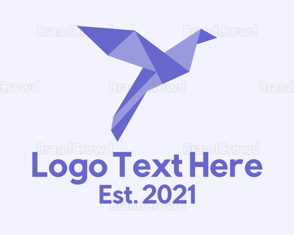 Purple Geometric Bird Logo