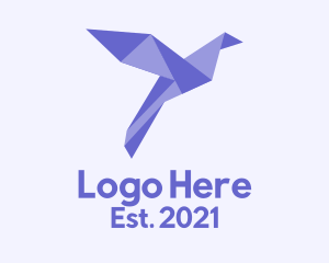Wildlife Center - Purple Geometric Bird logo design