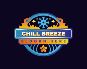 Cooling - Fan Heating Cooling HVAC logo design