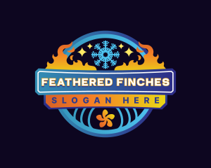 Fan Heating Cooling HVAC logo design