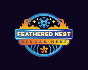 Fan Heating Cooling HVAC logo design