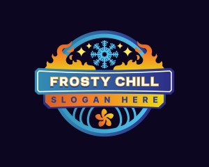 Freezer - Fan Heating Cooling HVAC logo design