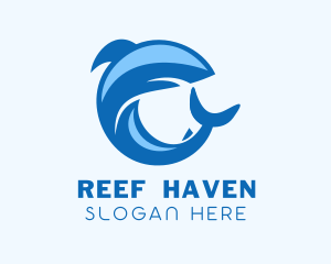 Shark Ocean Aquarium logo design