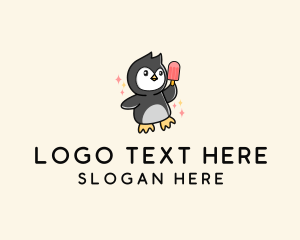 Ice Cream - Penguin Ice Popsicle logo design