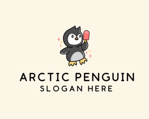 Penguin Ice Popsicle logo design