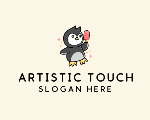 Penguin Ice Popsicle logo design