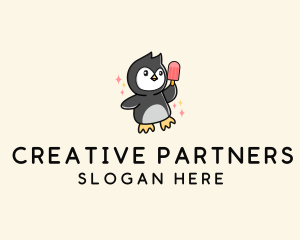 Penguin Ice Popsicle logo design