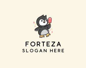 Penguin Ice Popsicle logo design