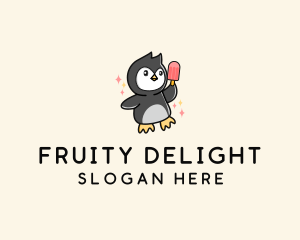 Penguin Ice Popsicle logo design