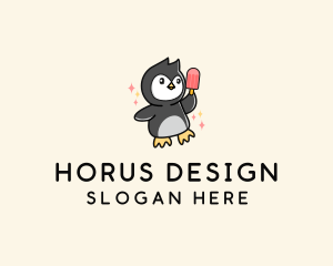 Penguin Ice Popsicle logo design