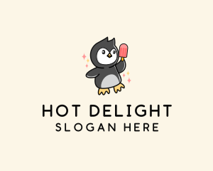 Penguin Ice Popsicle logo design