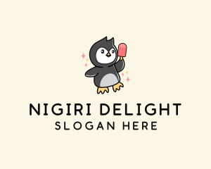 Penguin Ice Popsicle logo design