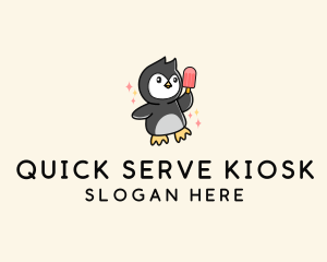 Penguin Ice Popsicle logo design