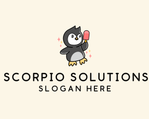 Penguin Ice Popsicle logo design