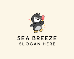 Penguin Ice Popsicle logo design