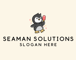 Penguin Ice Popsicle logo design