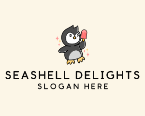 Penguin Ice Popsicle logo design