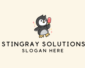 Penguin Ice Popsicle logo design