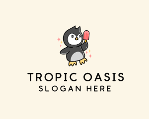 Penguin Ice Popsicle logo design