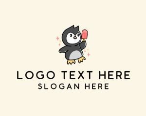 Mascot - Penguin Ice Popsicle logo design
