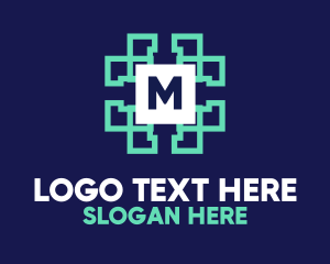 Technology - Data Technology Modern Lettermark logo design