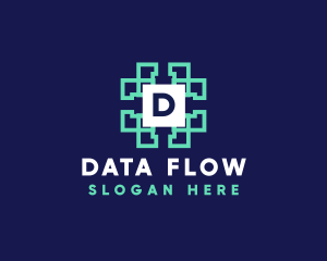 Data Technology Network logo design