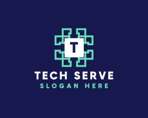 Server - Data Technology Network logo design