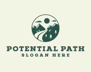 Mountain Travel Path logo design