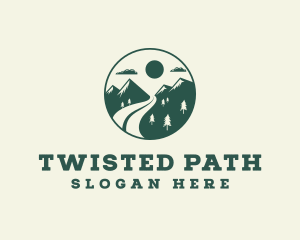 Mountain Travel Path logo design