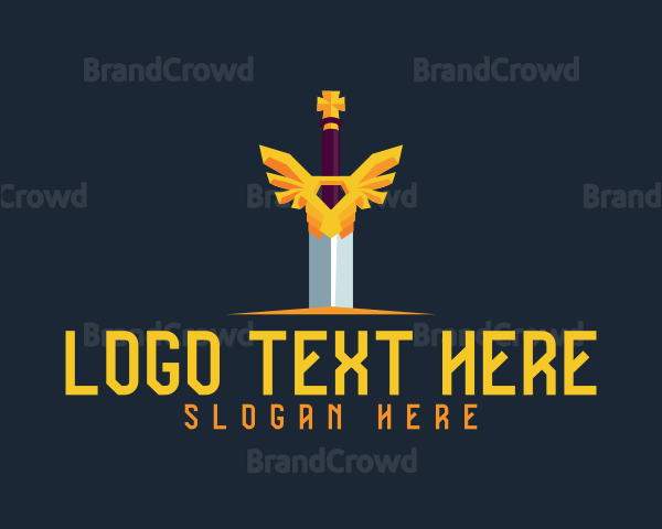 Winged Excalibur Sword Logo