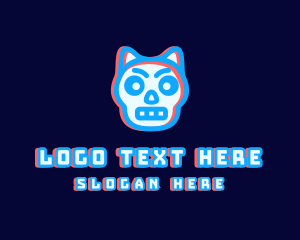 Pubg - Cat Skull Glitch logo design