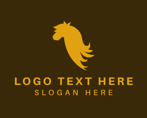 Equestrian - Golden Horse Stallion logo design