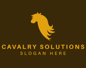 Cavalry - Golden Horse Stallion logo design