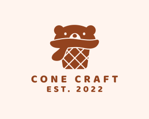Cone - Bear Ice Cream Cone logo design