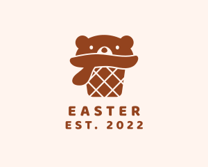 Ice Cream - Bear Ice Cream Cone logo design