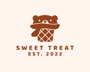 Sherbet - Bear Ice Cream Cone logo design