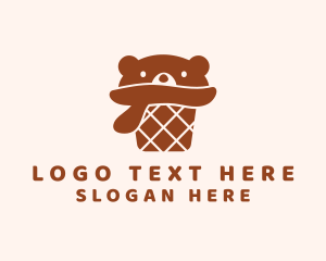 Bear Ice Cream Cone Logo