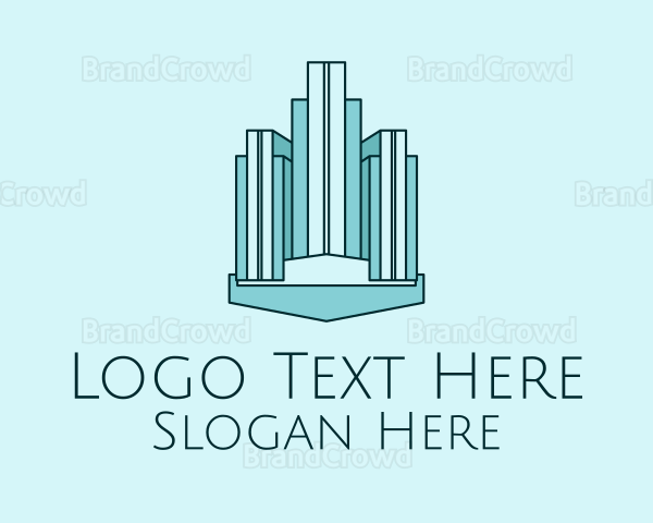 Blue Skyscraper Building Logo